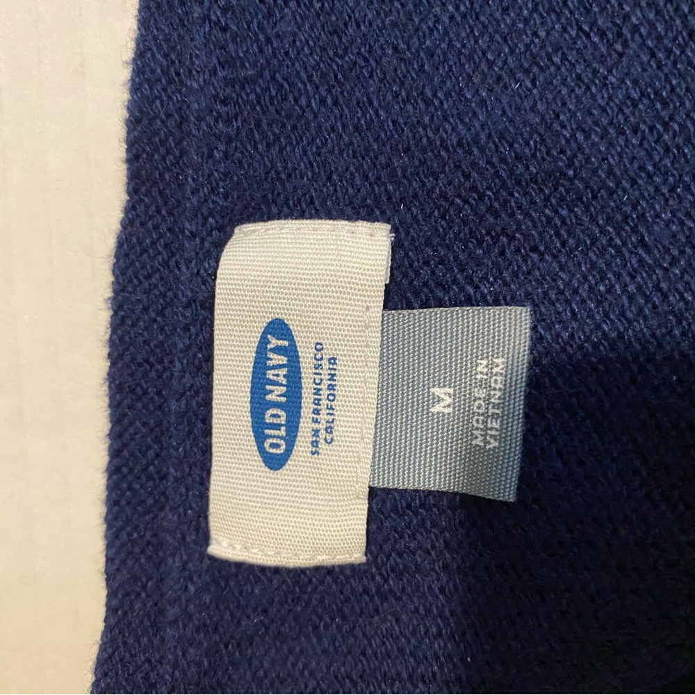 Women’s Old Navy Medium Blue With Silver Polka Dot Long Sleeve Sweater - Picture 5 of 6